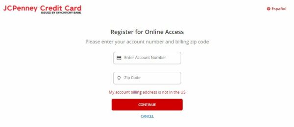 JCPenney credit card login