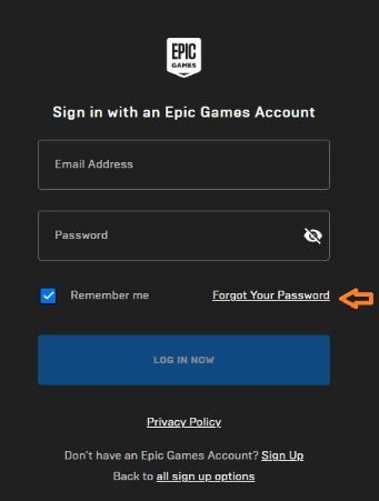 How to Reset Epic Games Account Password