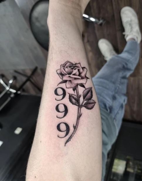 Juice WRLD Tattoo 999 With A Rose
