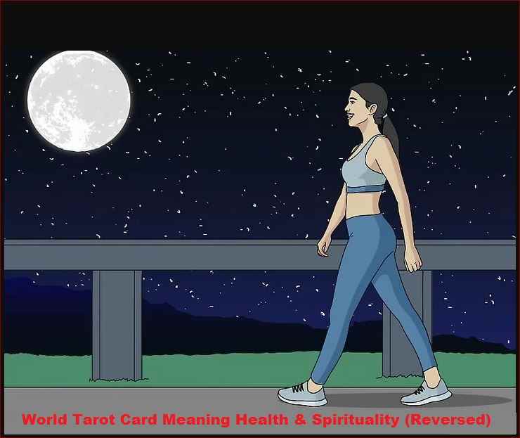 World Tarot Card Meaning Health & Spirituality (Reversed)