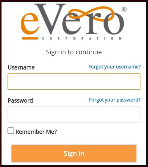 EVERO Sign-in screen
