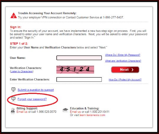 How to Reset the Accurint Login Password
