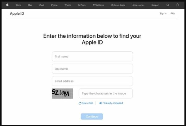 Request your Apple ID from Apple