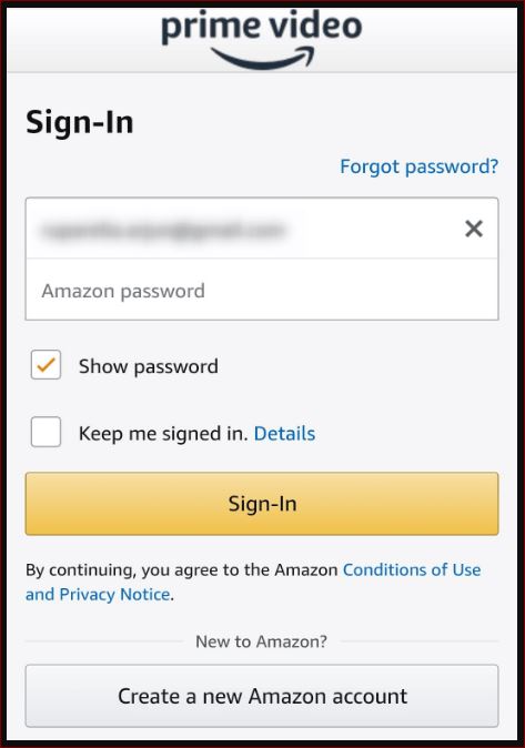 Sign In to Amazon Prime