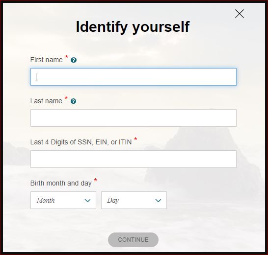 Complete the Identify Yourself form