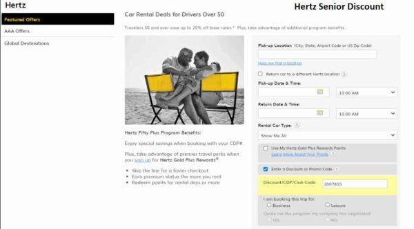 Hertz Senior Discount