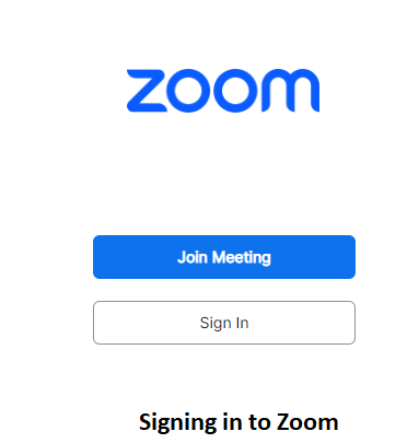 Signing in to Zoom