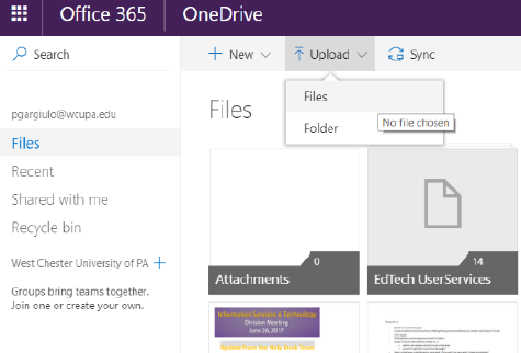 Uploading Files to OneDrive 