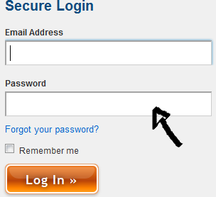 user password in the second box