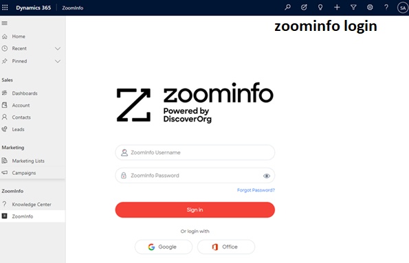 zoominfo login