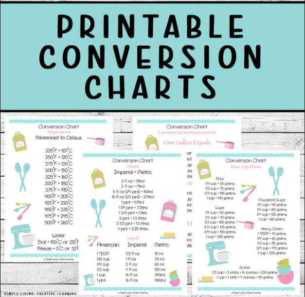 printable conversion charts