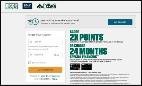 How to Log In to Your DICK'S Credit Card Account