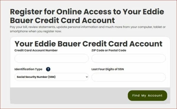 How to Register for an Eddie Bauer Credit Card Account