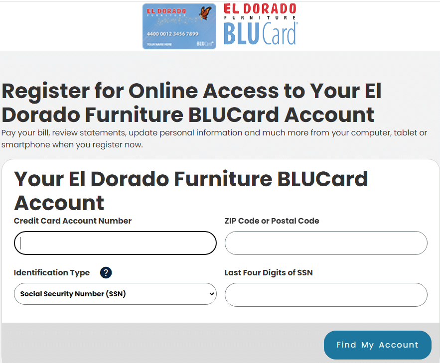 Register for El Dorado Credit Card