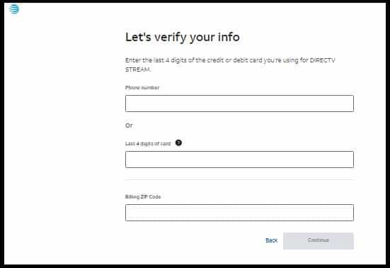 Registering for a DIRECTV Account