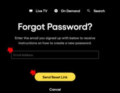 Reset Password Step for Showtime Anytime