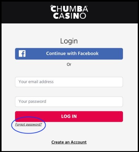 Chumba Casino Password Reset Steps