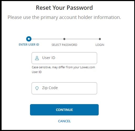 How to Reset Lowes Credit Card Login Password