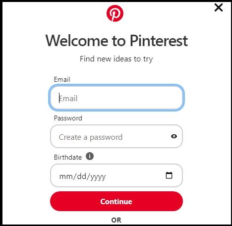 How to Sign up for a Personal Pinterest Account