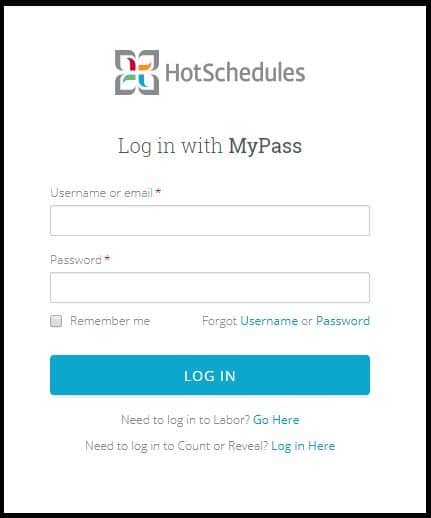 Log in to HotSchedules by Using MyPass
