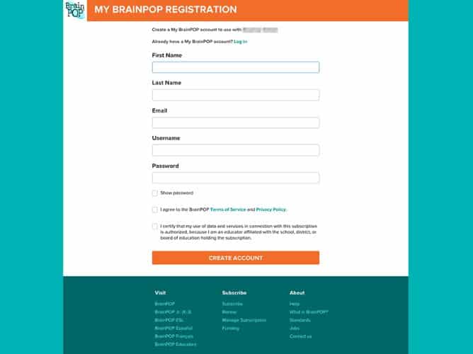 Registration Guide for BrainPOP Jr. Login