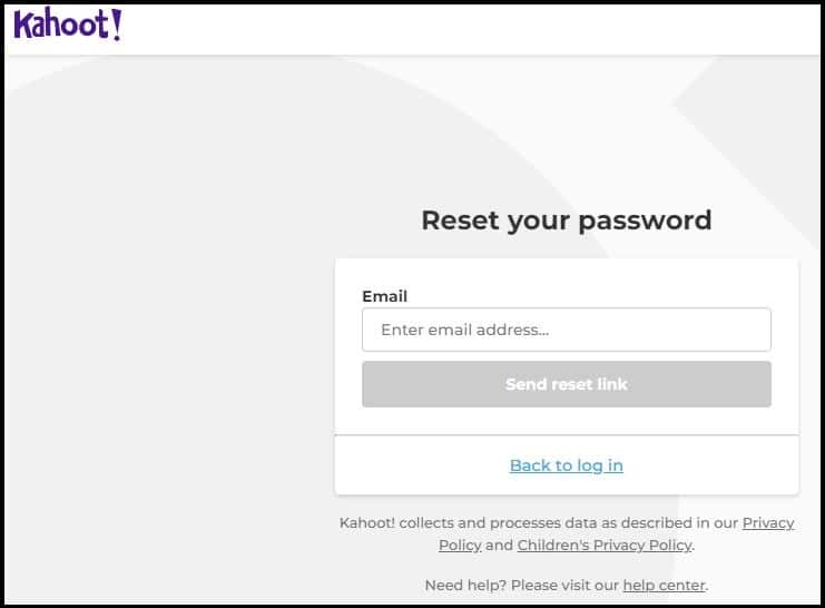 Resetting Your Kahoot Password