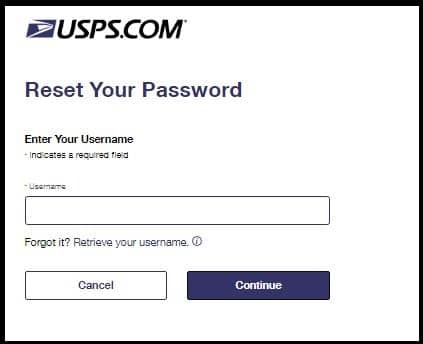 Resetting Your USPS Password